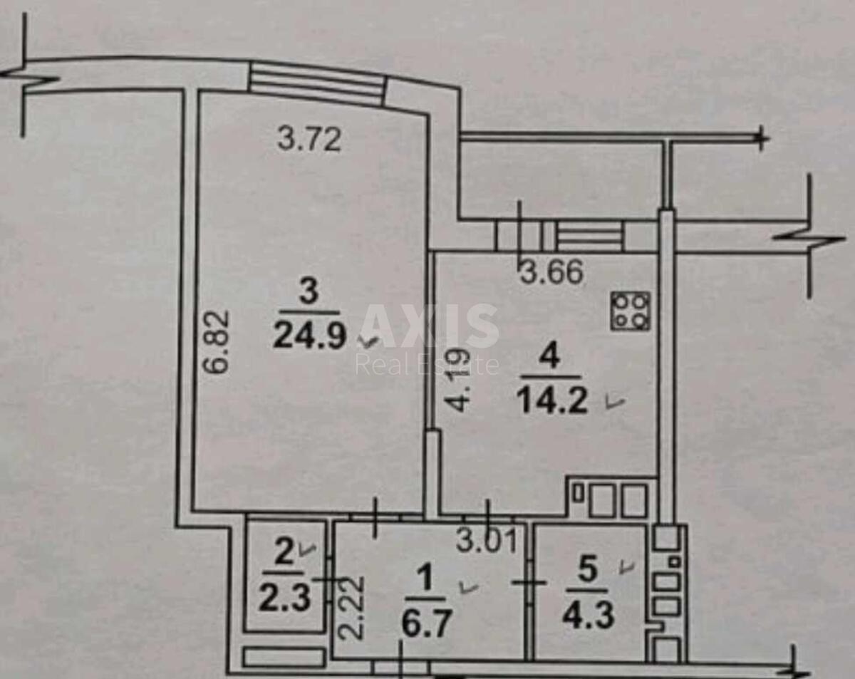 1k apartment vul. Golosii'vs'ka 13Б10