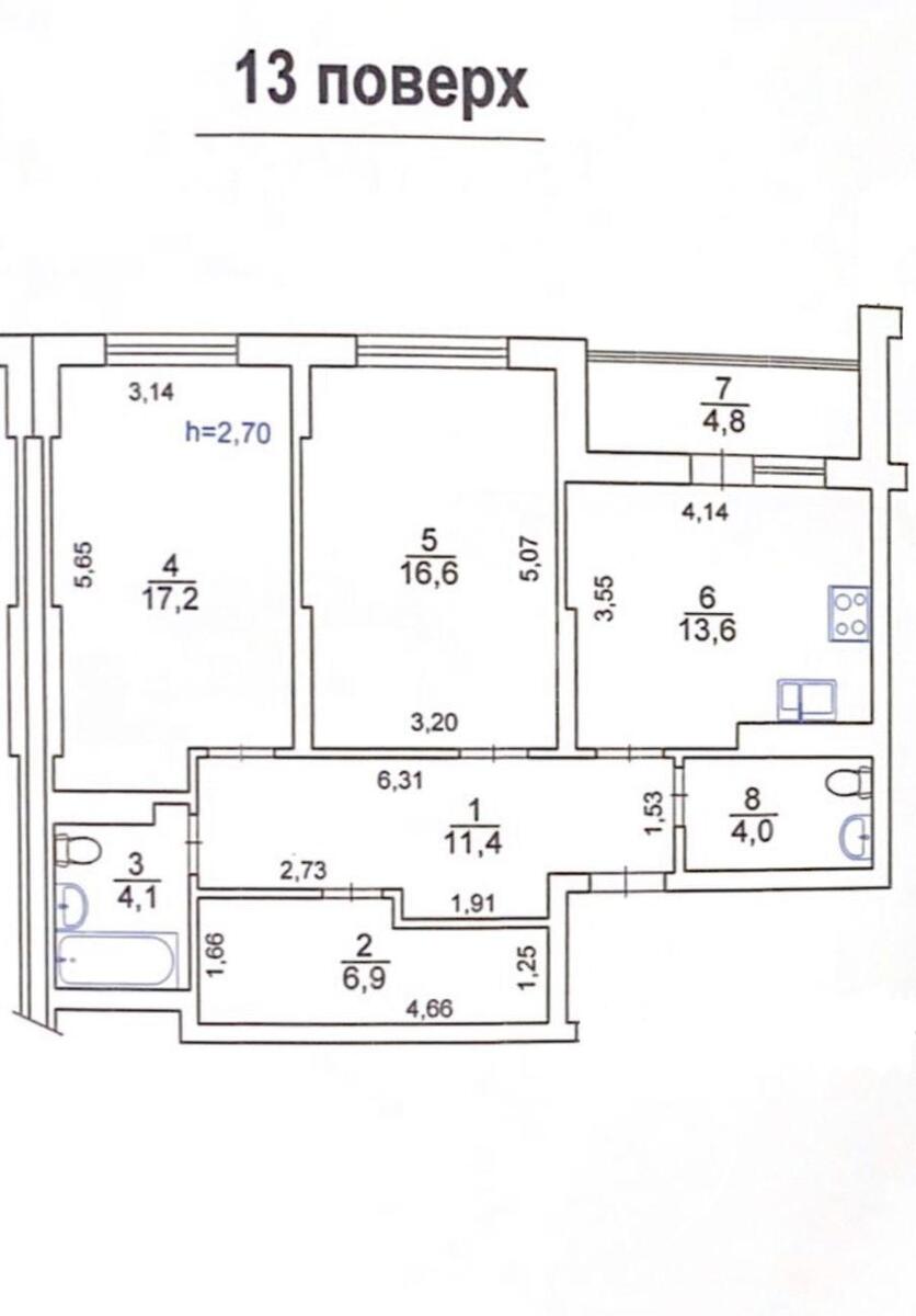 2k apartment vul. Baggovutivs'ka 2511