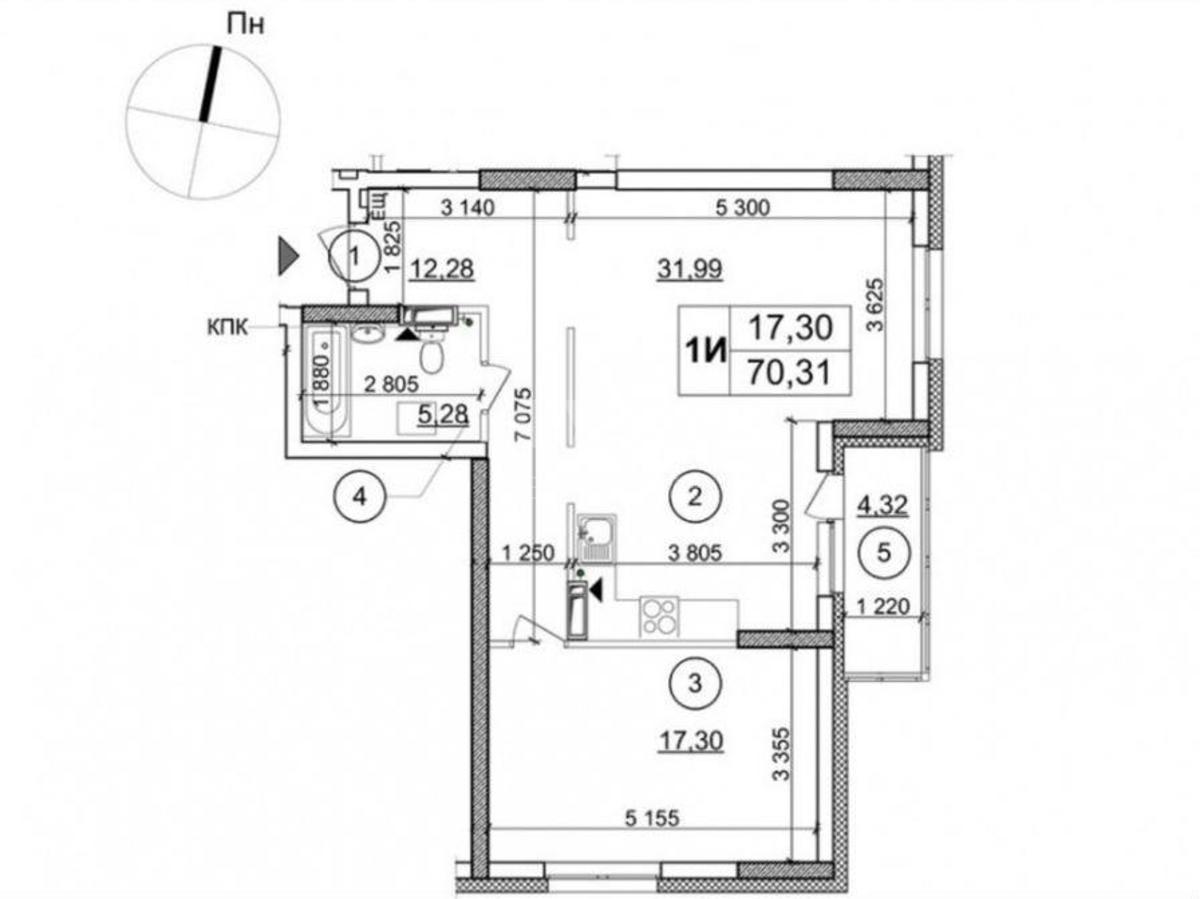 1k apartment vul. Gmyri Borysa 12Б