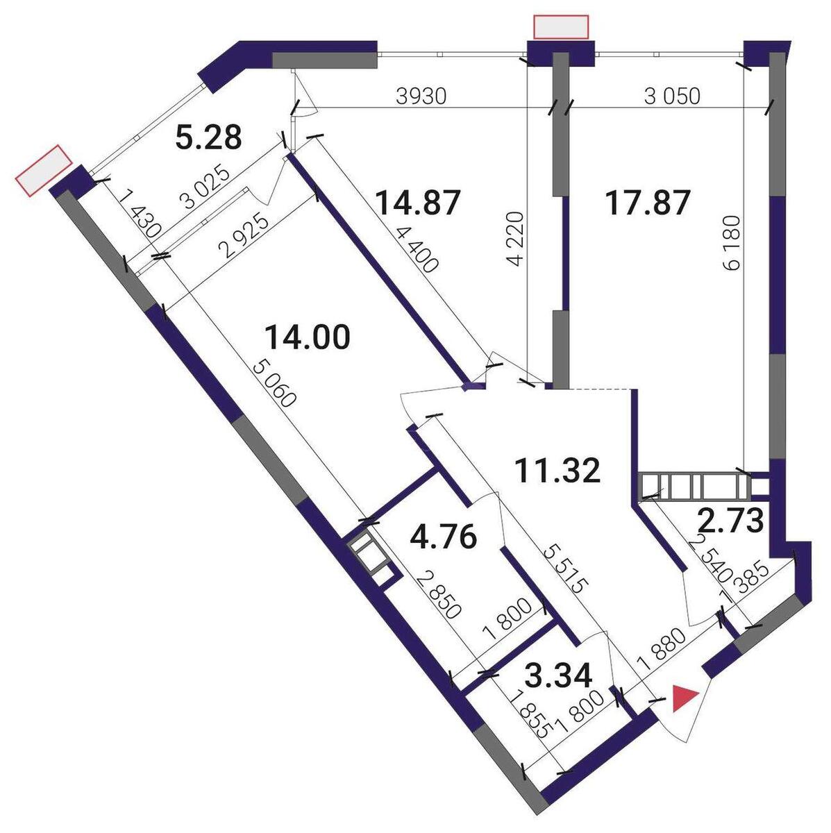 3к квартира наб. Днепровская 15611587