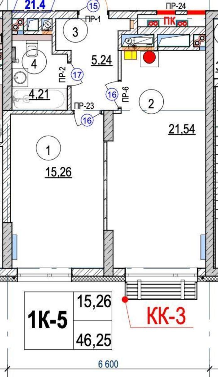 1k apartment vul. Zabolotnogo Akademika 14