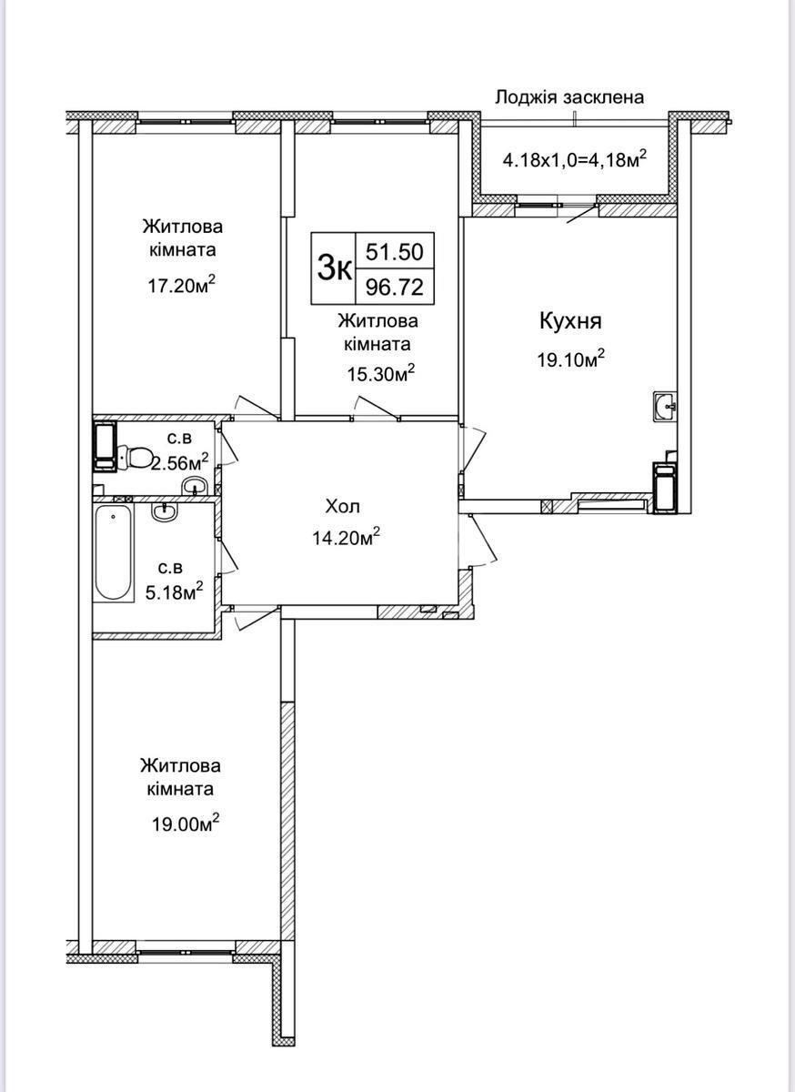 3к квартира ул. Львовская 15614030