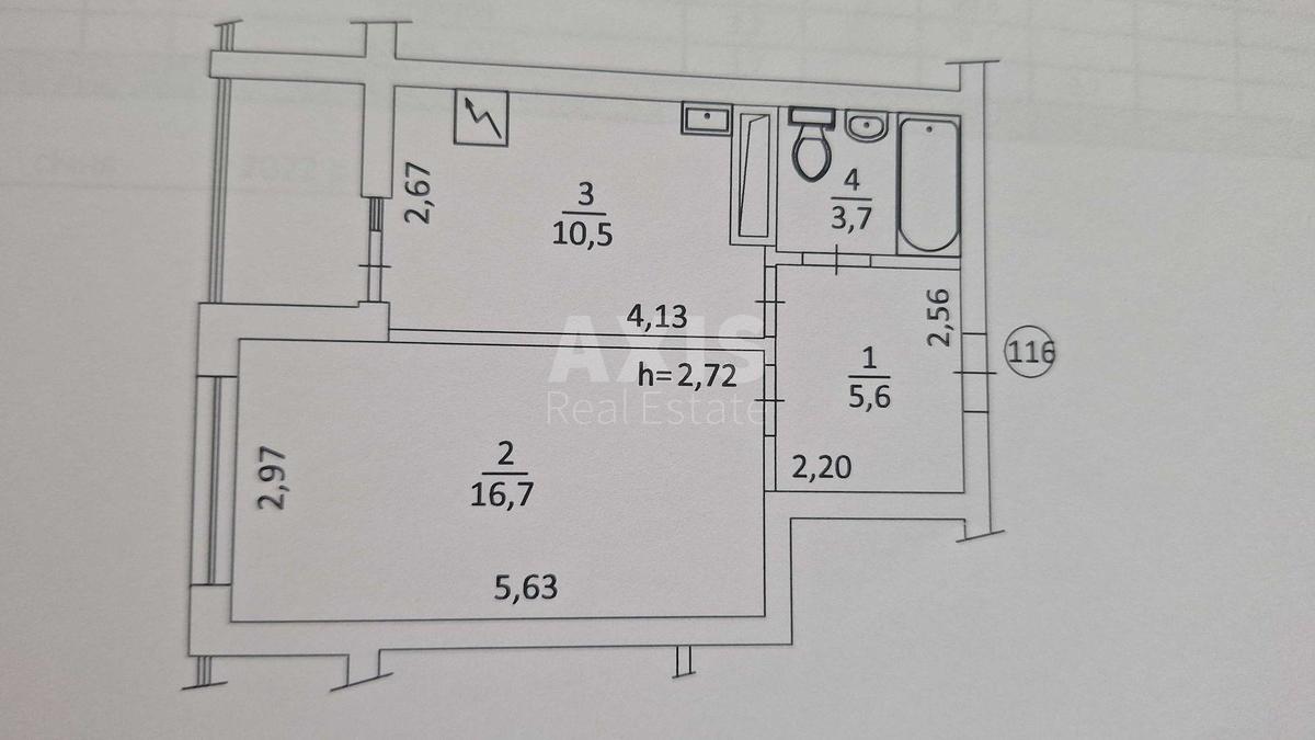1k apartment vul. Avtozavods'ka 72Б5
