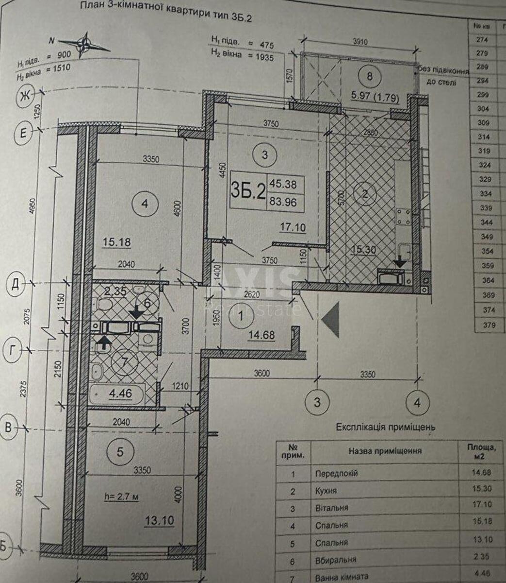 3k apartment vul. Vasyl'kivs'ka 375