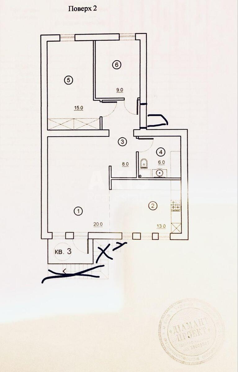 3k apartment vul. Hmel'nyc'kogo Bogdana 9635036