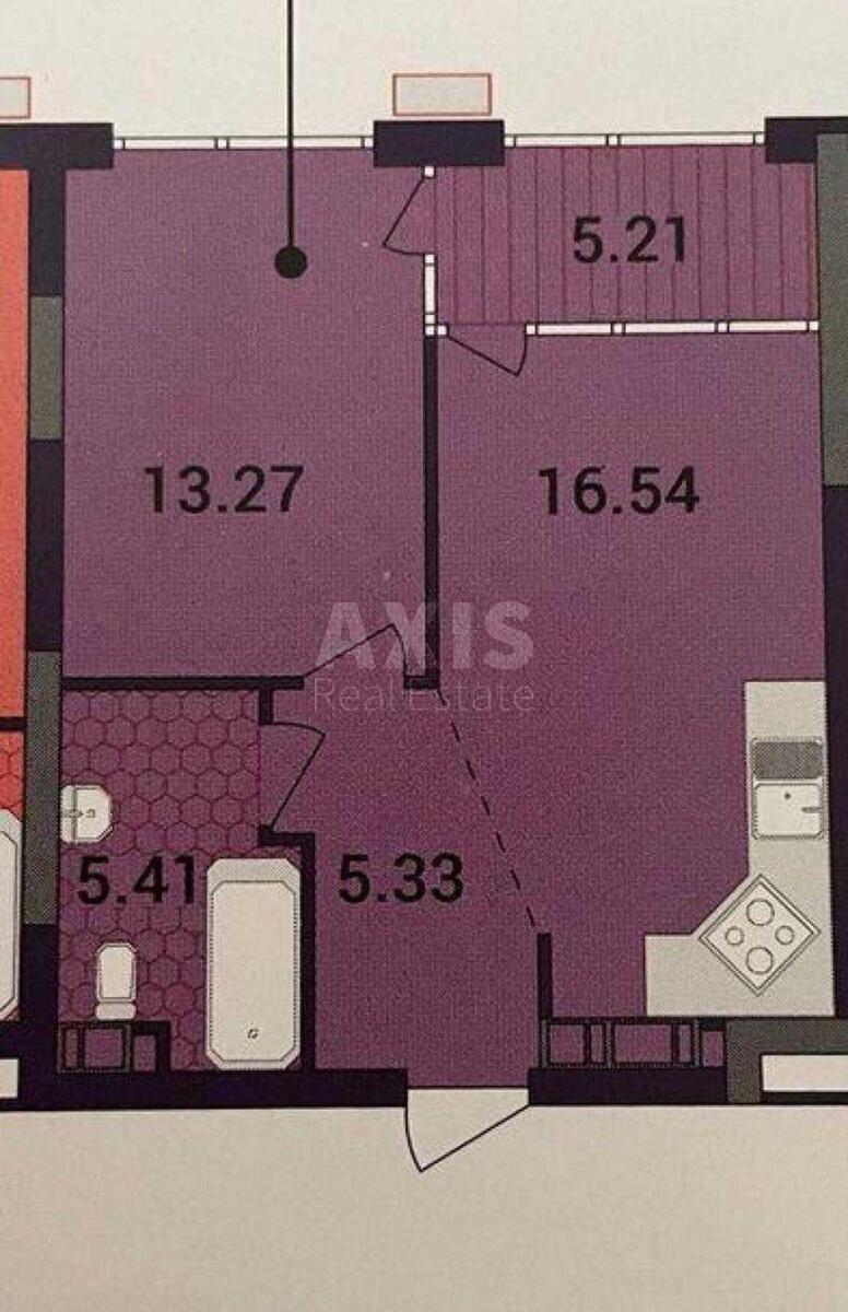 1k apartment vul. Prychal'na 13627244