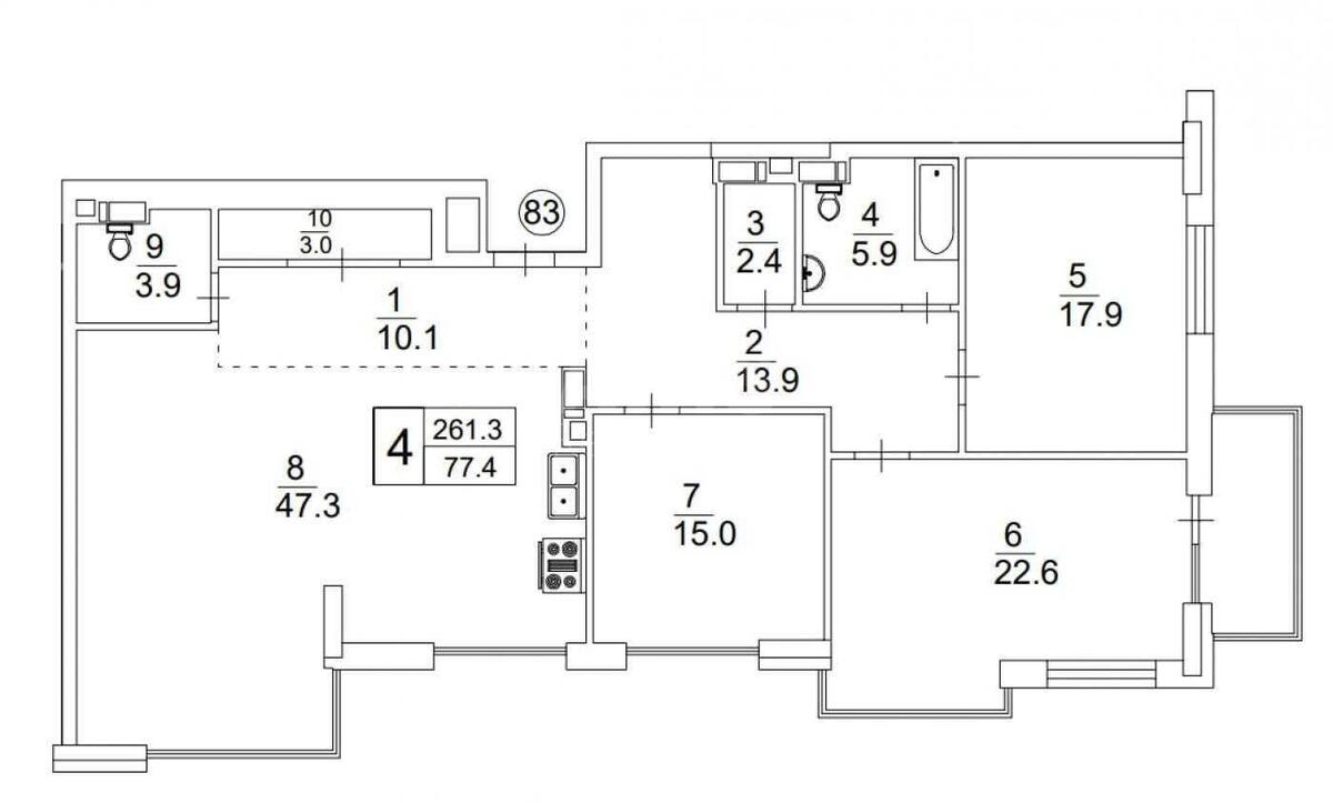 5к квартира ул. Драгомирова Михаила 17Б5906411