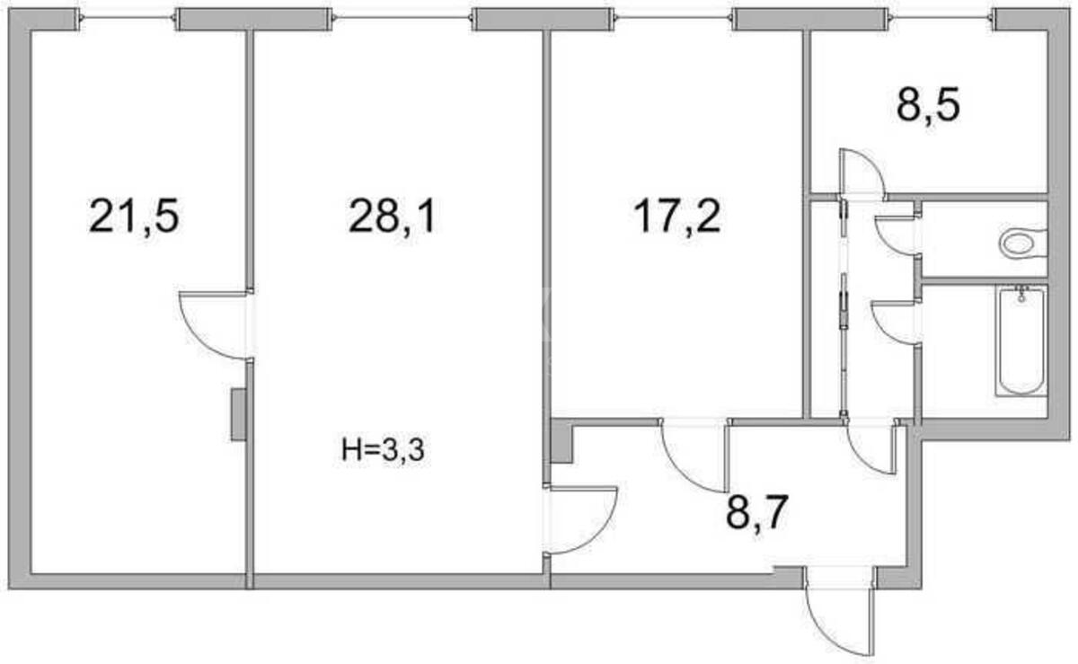 3k apartment vul. Hreshhatyk 2516