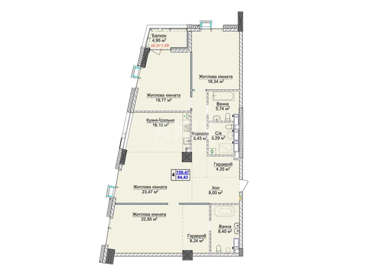 3k apartment vul. Dragomyrova Myhajla 18590650