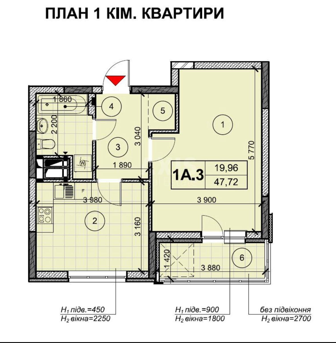 1k apartment vul. Zabolotnogo Akademika 15583390
