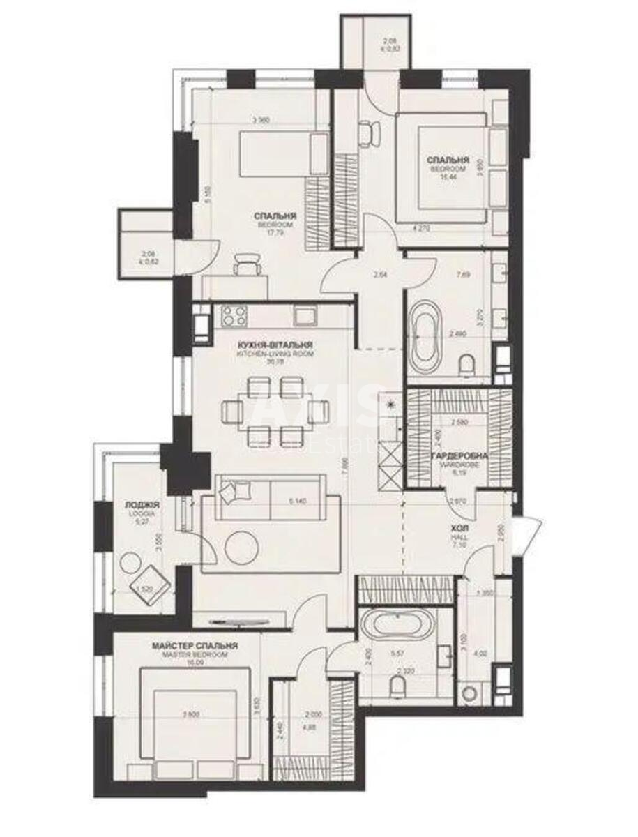3k apartment vul. Barbjusa Anri 39/2591799