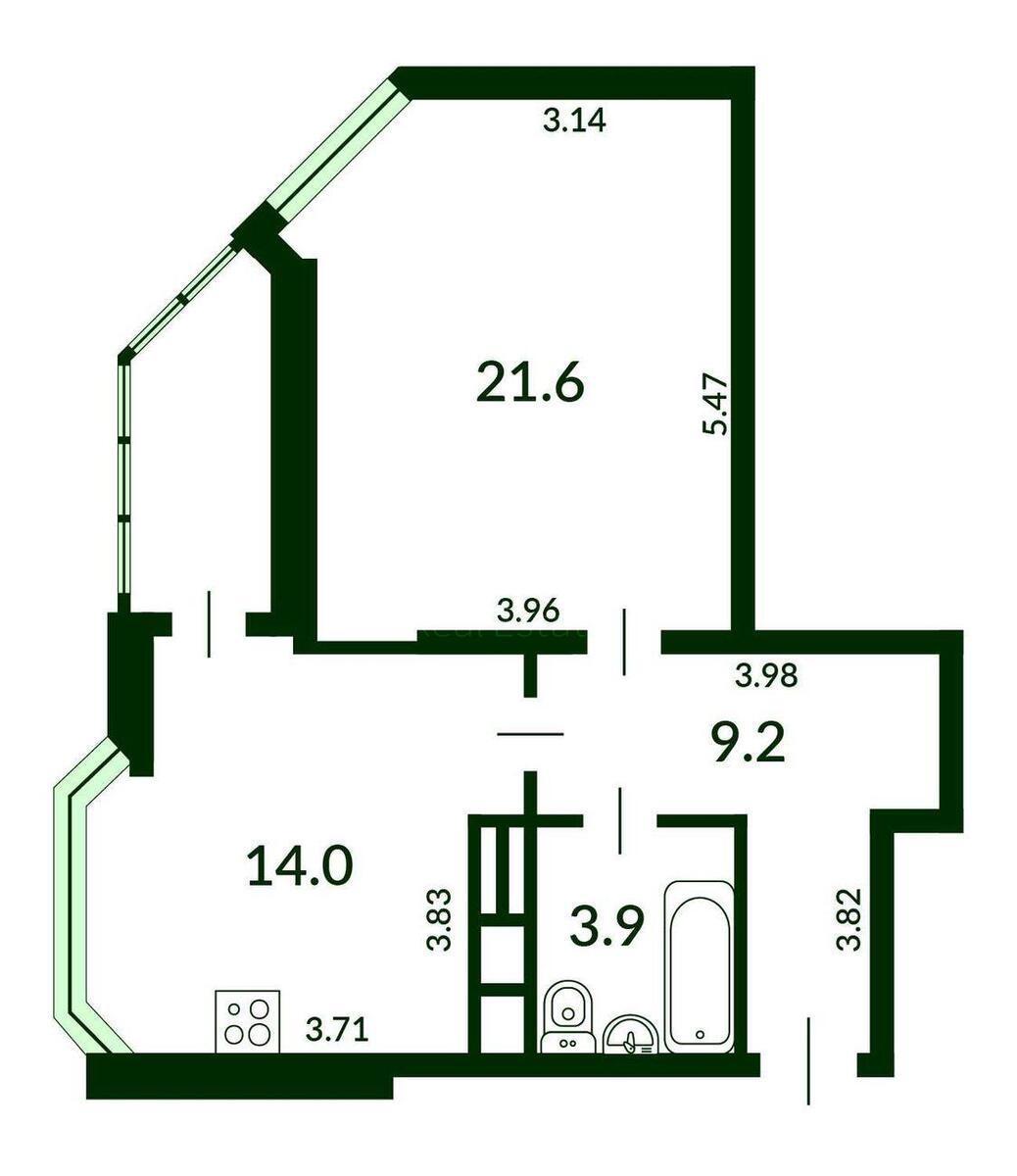 1k apartment vul. Ahmatovoi' Anny 32/188
