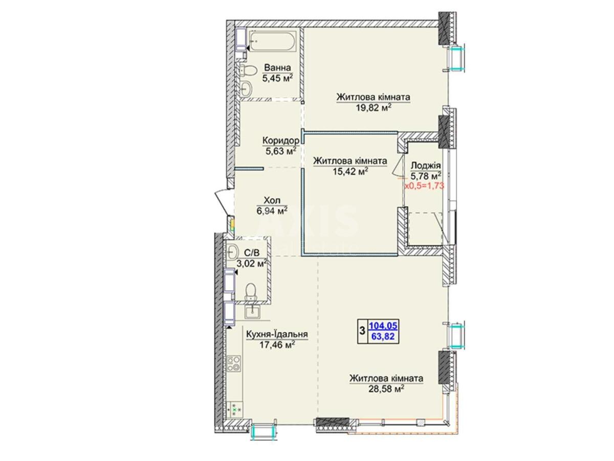 3k apartment vul. Dragomyrova Myhajla 18590670