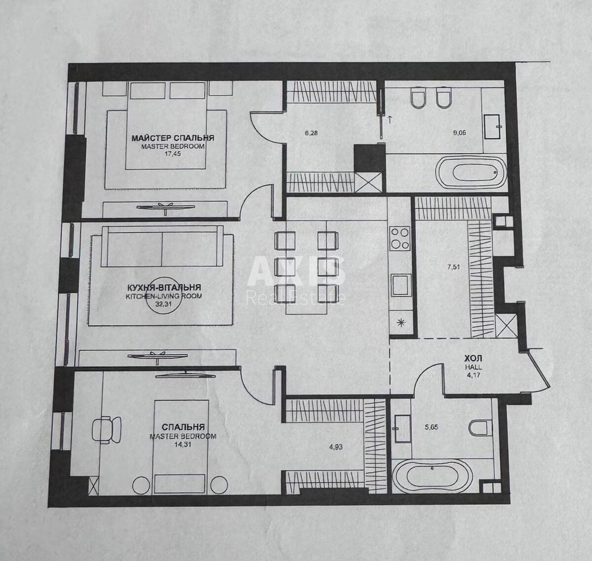 3k apartment vul. Barbjusa Anri 39/25