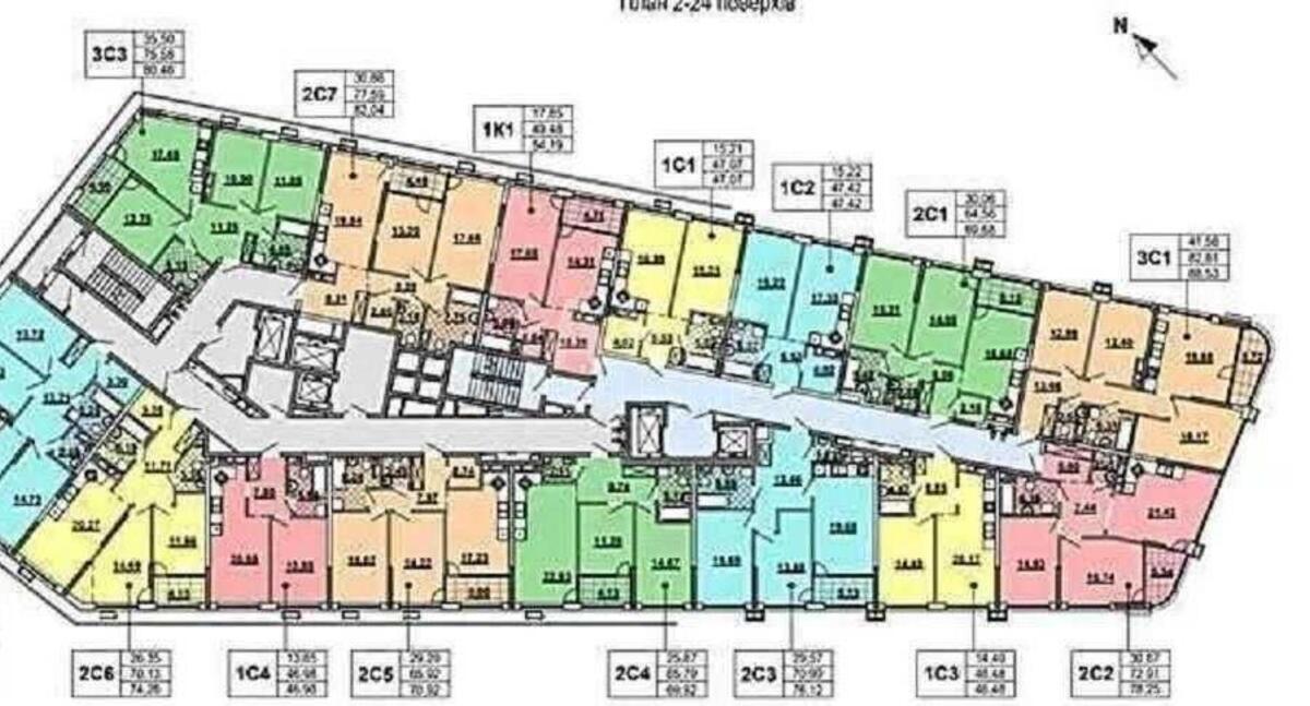 2k apartment nab. Dniprovs'ka 15Е628034