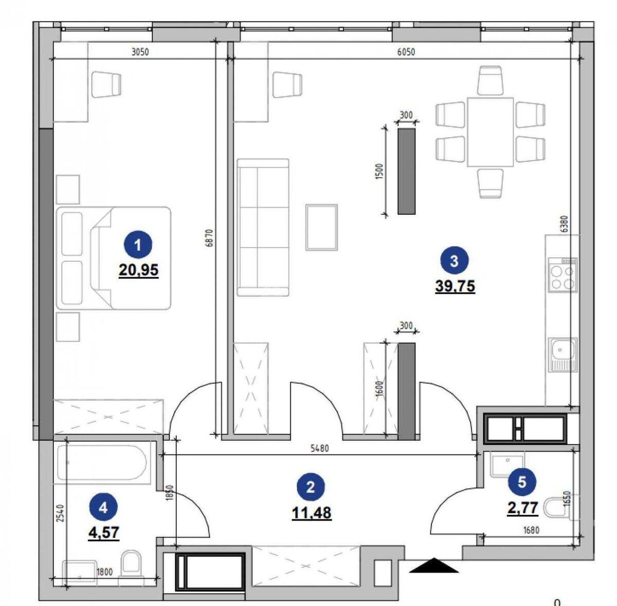 2k apartment shose Zaliznychne 45А10