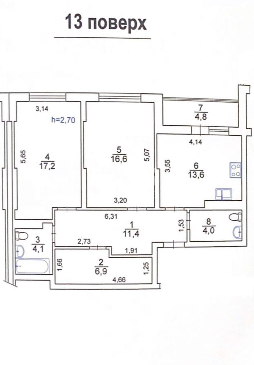 2k apartment vul. Baggovutivs'ka 255360811