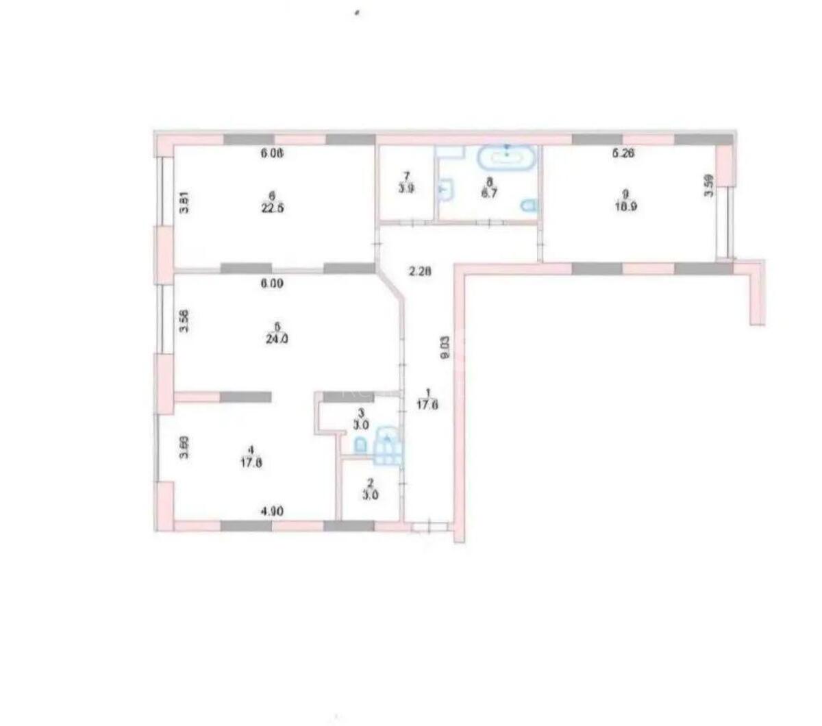 3k apartment vul. Lejpcyz'ka 1313