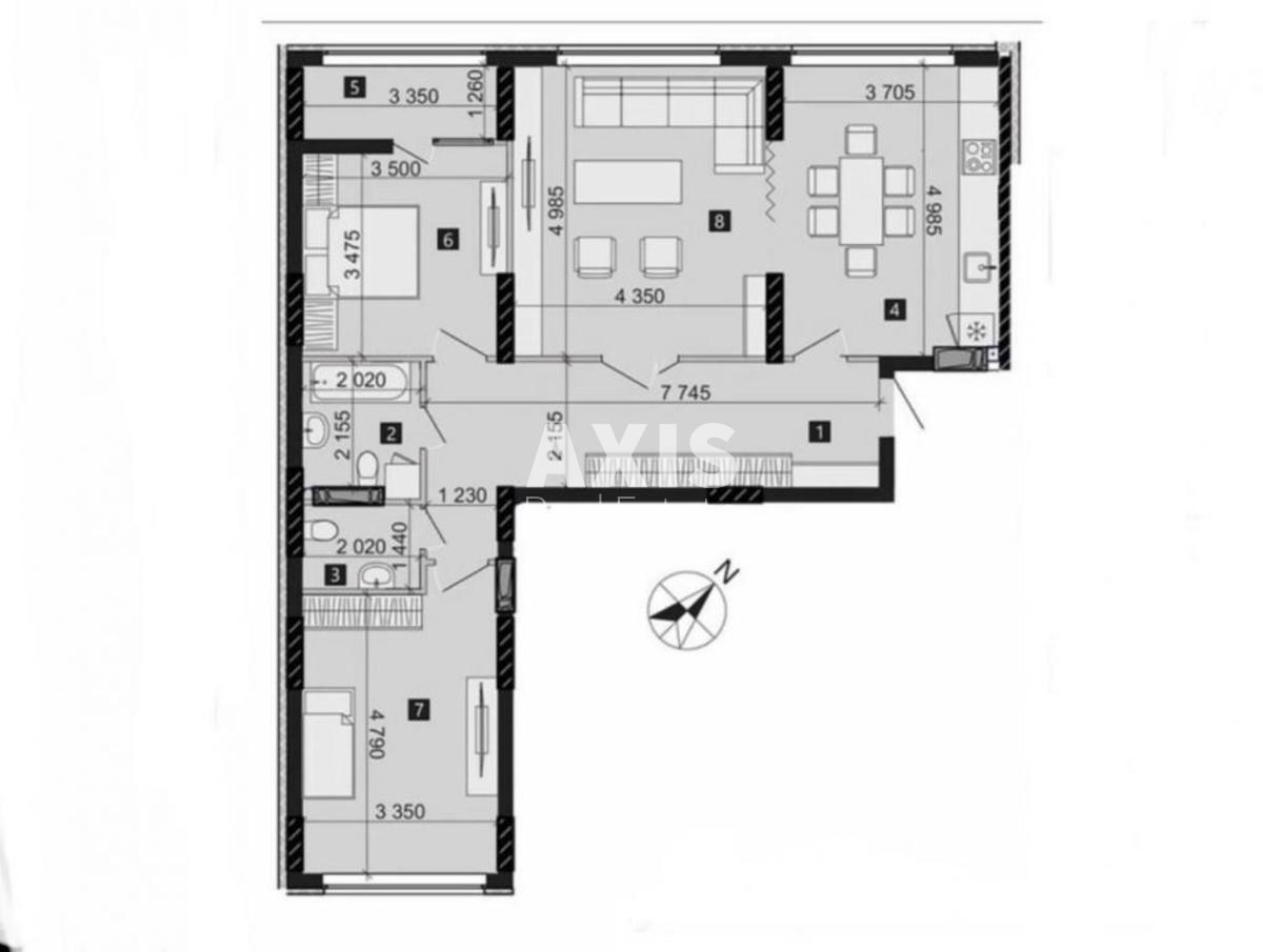 3k apartment vul. Myhajla Maksymovycha 32а0