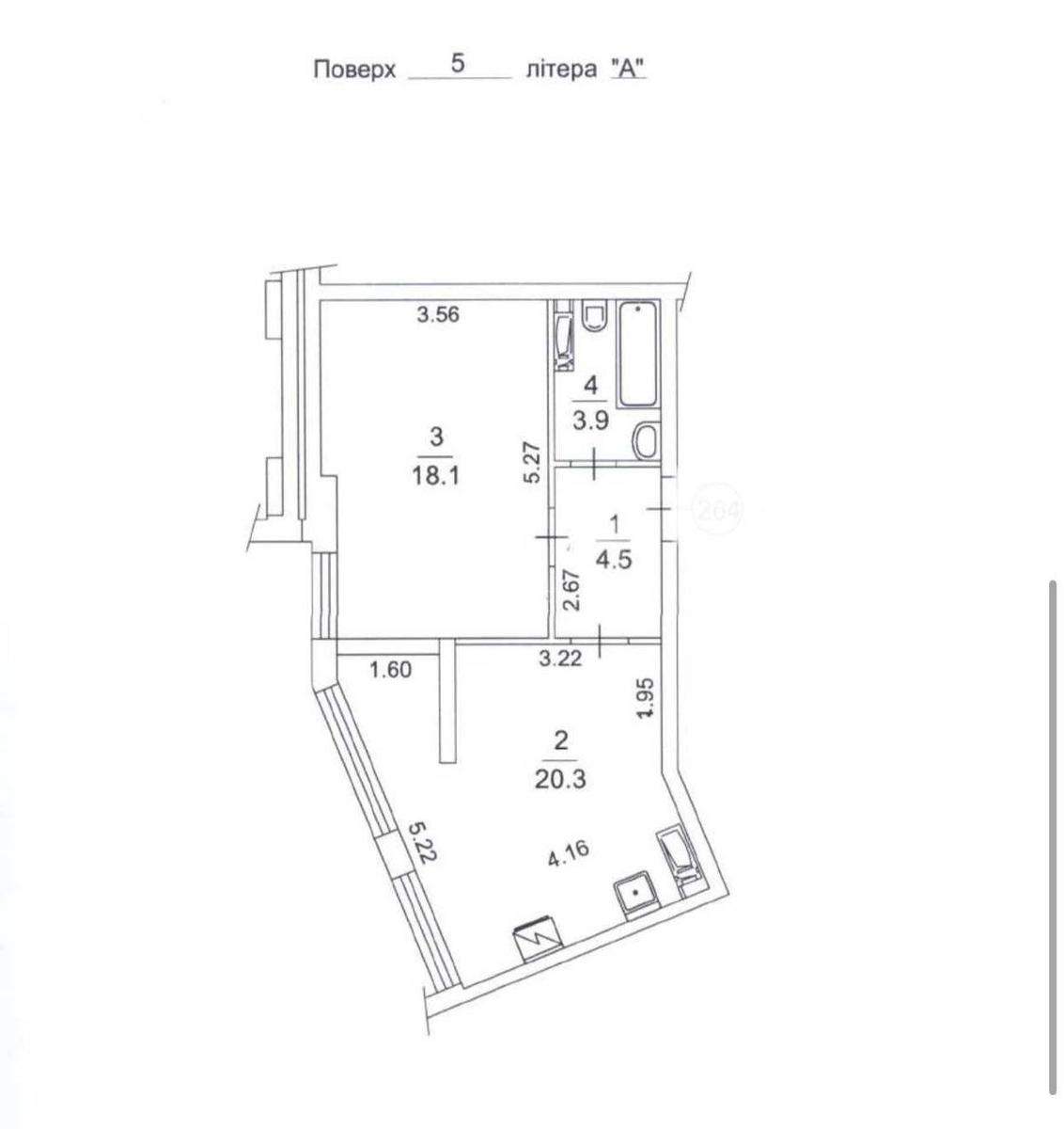 1k apartment vul. Myhajla Maksymovycha 324