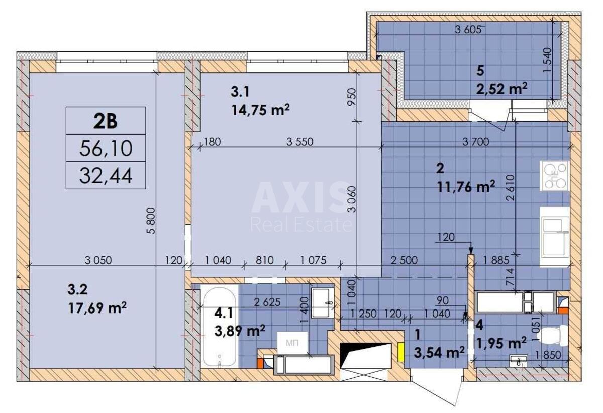2k apartment vul. Sosjury Volodymyra 64