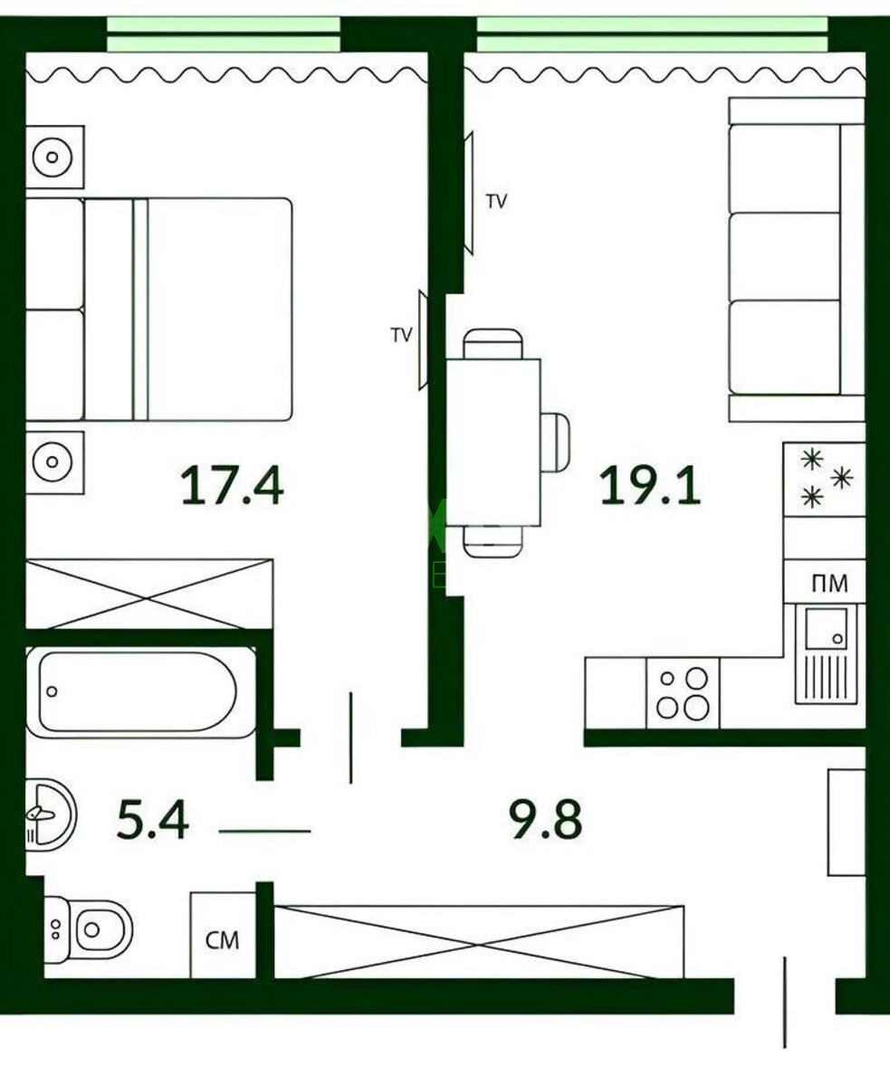 1k apartment vul. Myhajla Maksymovycha 32А592072