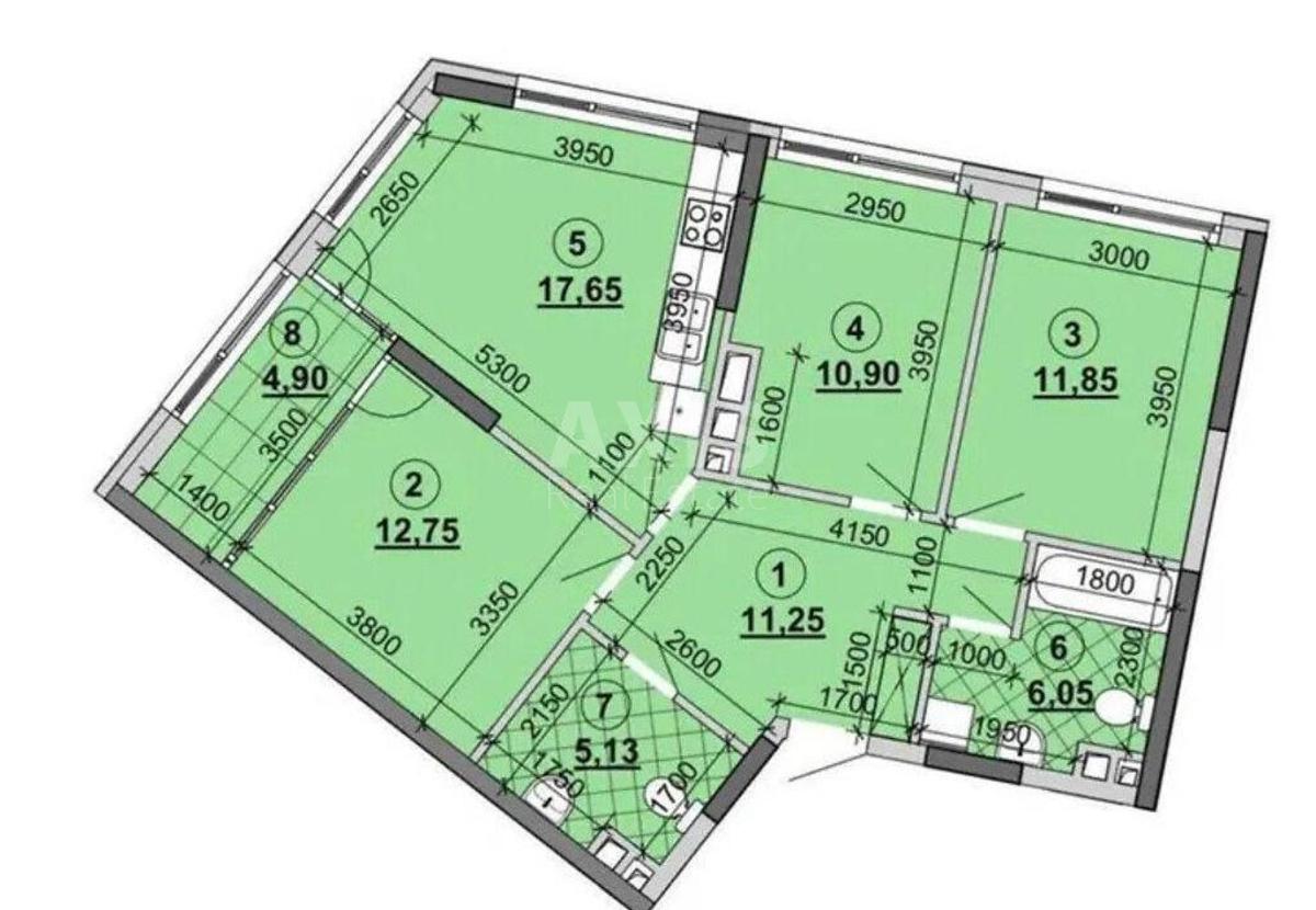 3k apartment vul. Prychal'na 146