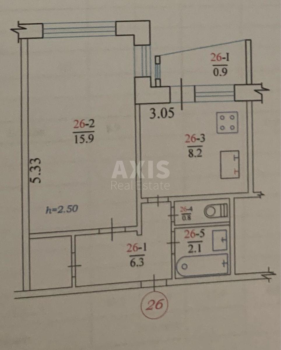 1k apartment pr-t Tychyny Pavla 225