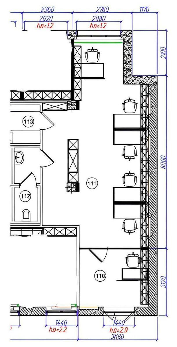 Office uzv. Kudrjavs'kyj 10А, 60m2572487