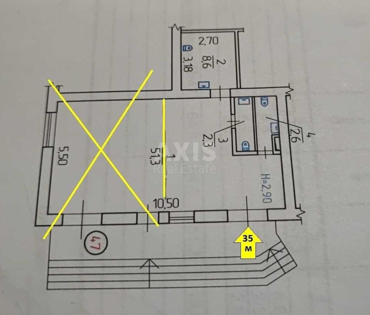 Объект торговли ул. Новодарницкая 13, 35м22