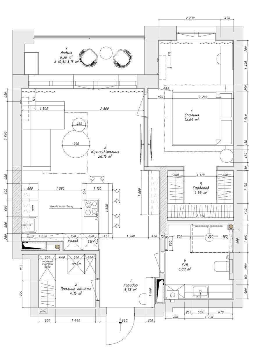 2k apartment vul. Strutyns'kogo Sergija 2111