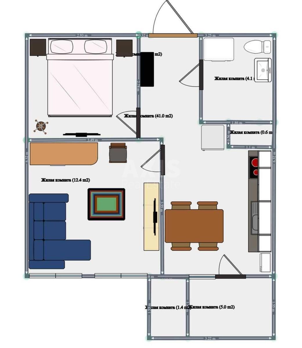 2k apartment prov. Baltijs'kyj 3А18