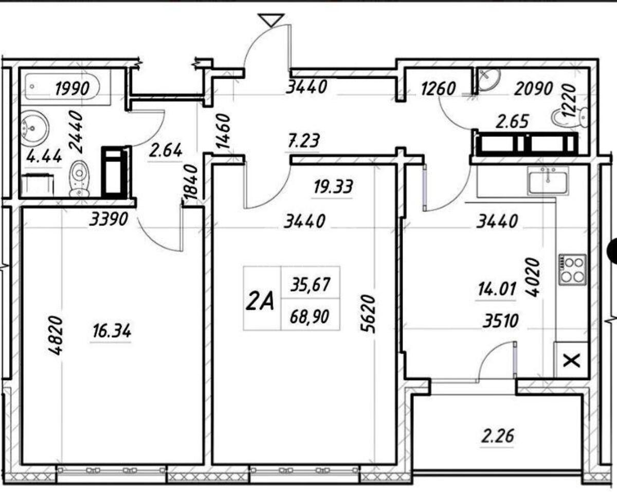 2к квартира ул. Коноплянская 22601240