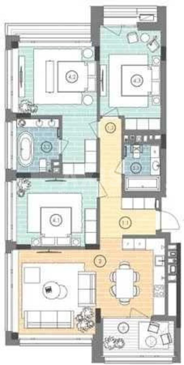 3k apartment vul. Hohlovyh Sim'i' 87