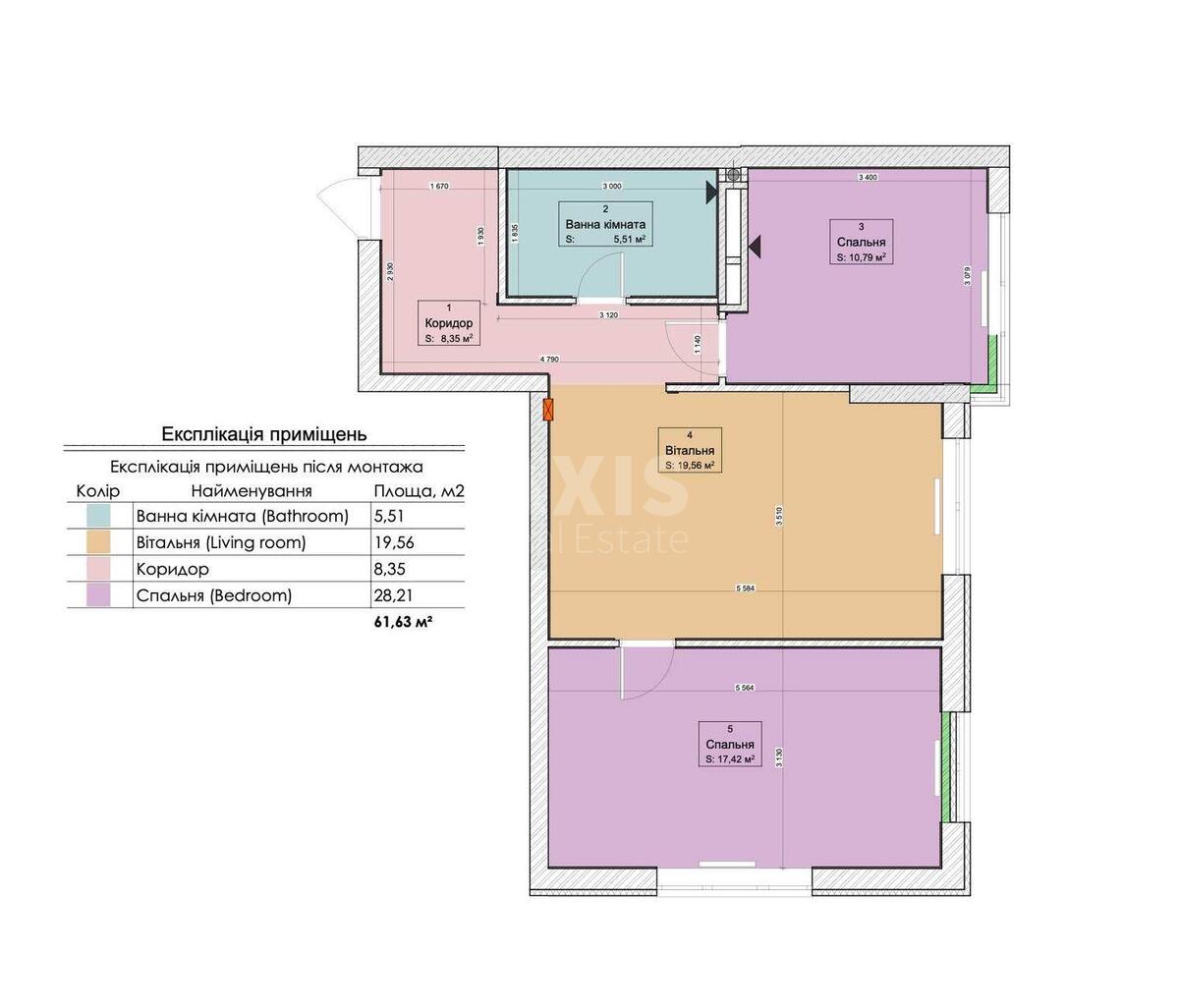 3k apartment vul. Kamianska 68