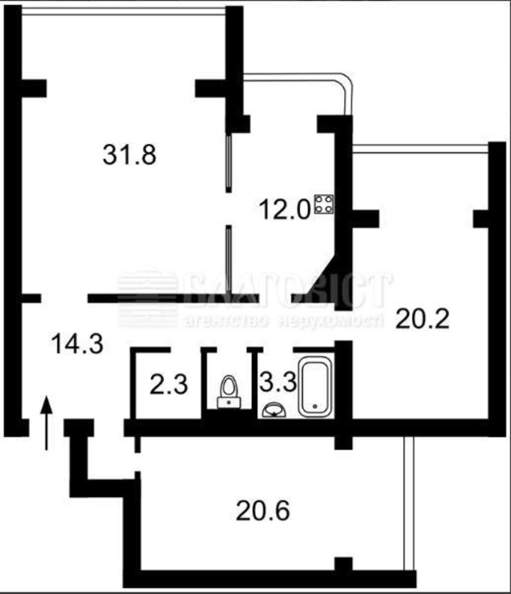 3k apartment vul. Staronavodnyc'ka 410