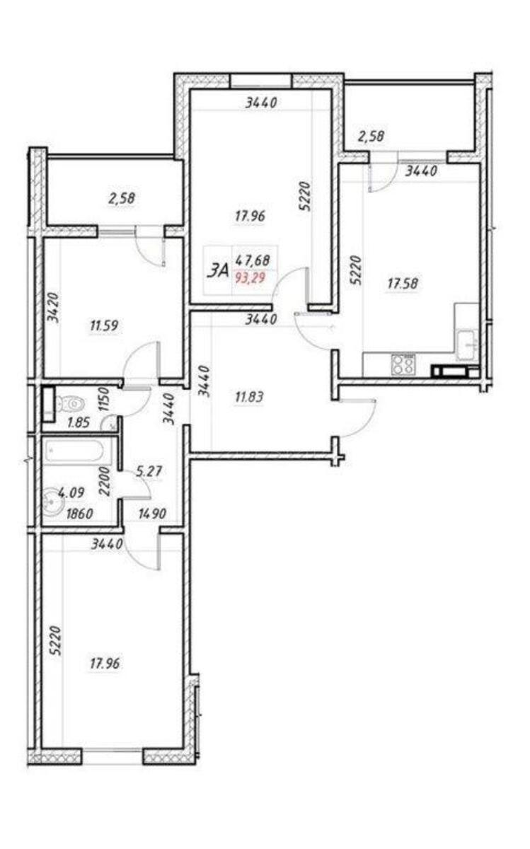 3к квартира ул. Коноплянская 2212