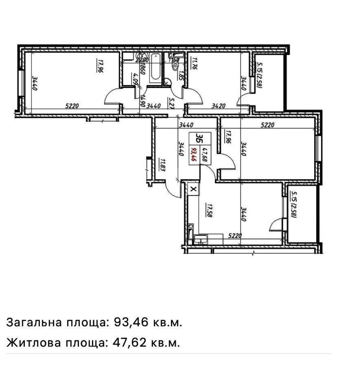 3k apartment vul. Konopljans'ka 226010210