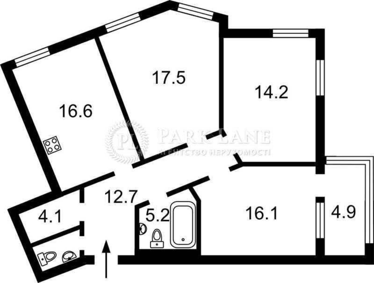 3k apartment vul. Degtjarivs'ka 2511