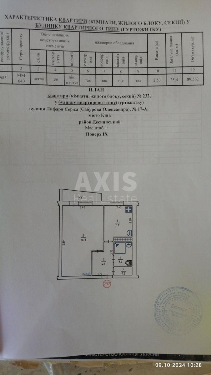 1k apartment vul. Saburova Oleksandra 17А5