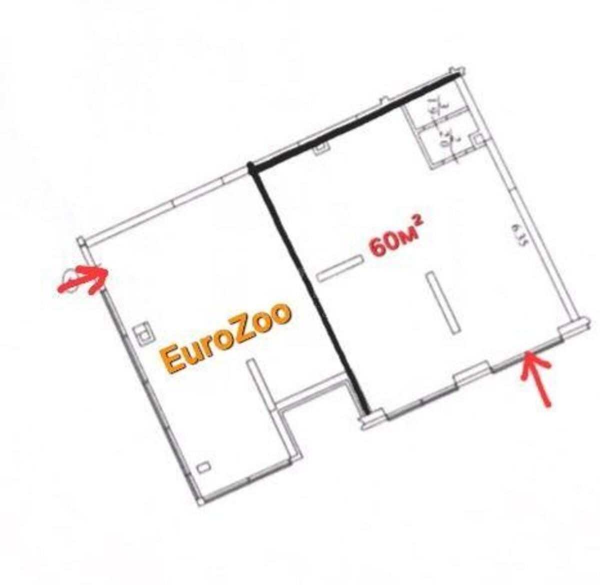 Trade object vul. Pivnichno-Syrec'ka 10А, 60m23