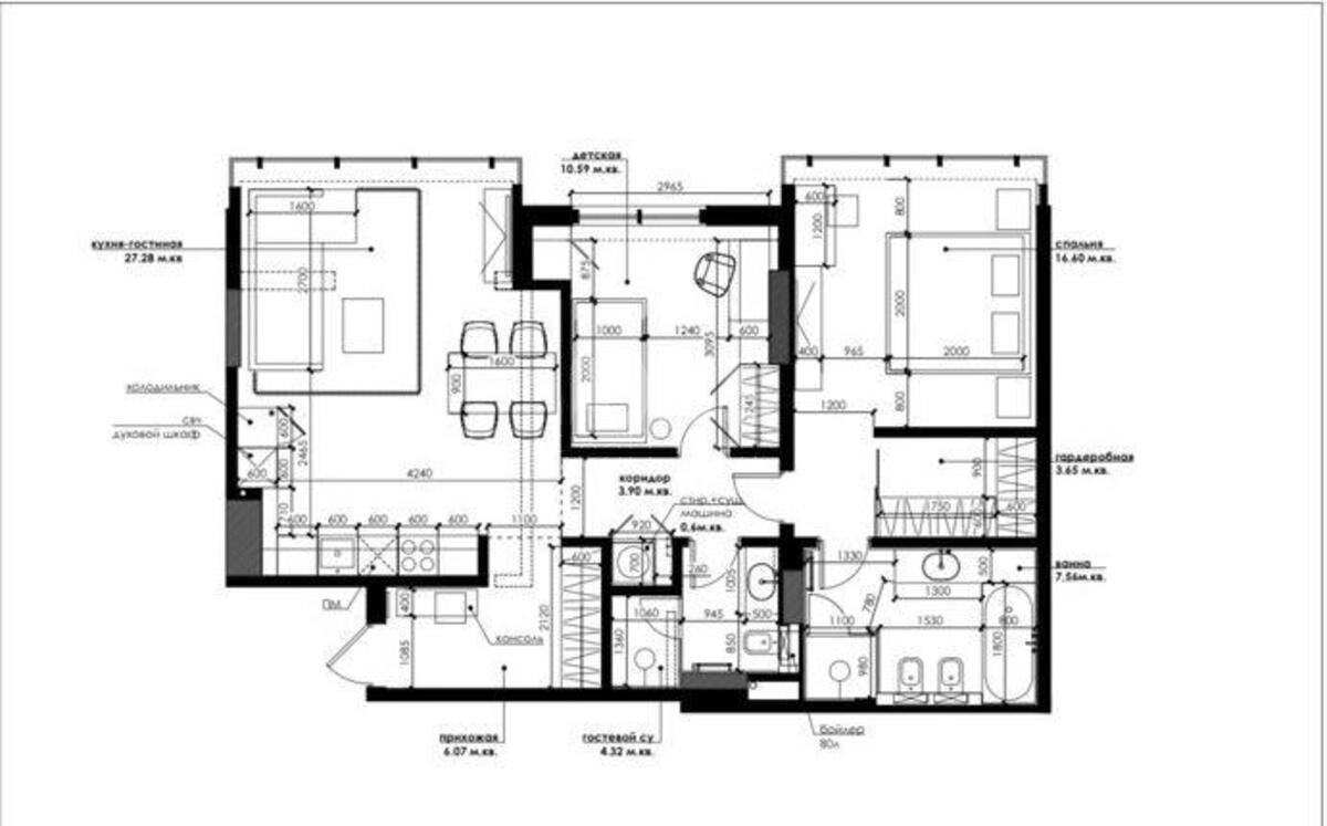 3k apartment vul. Dragomyrova Myhajla 1812