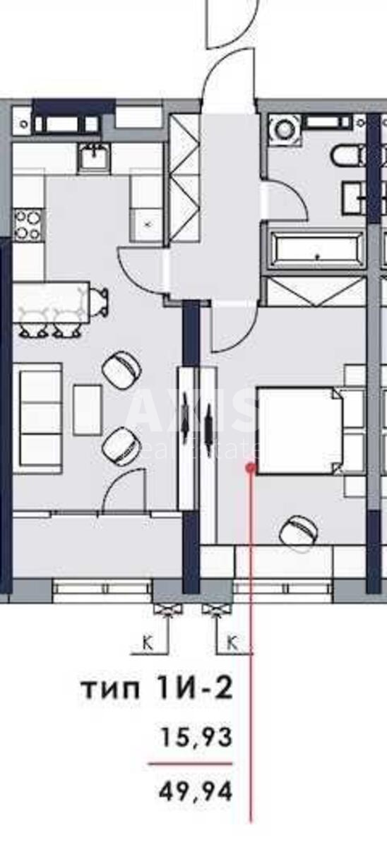 1k apartment vul. Zhmachenka Generala 26552390