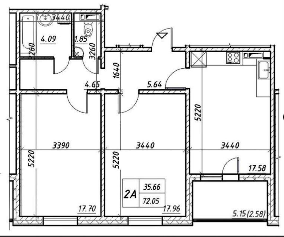2к квартира ул. Коноплянская 22601259