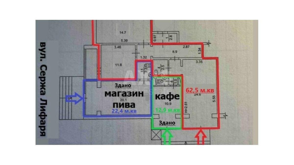 Trade object vul. Saburova Oleksandra 1, 62m25787111