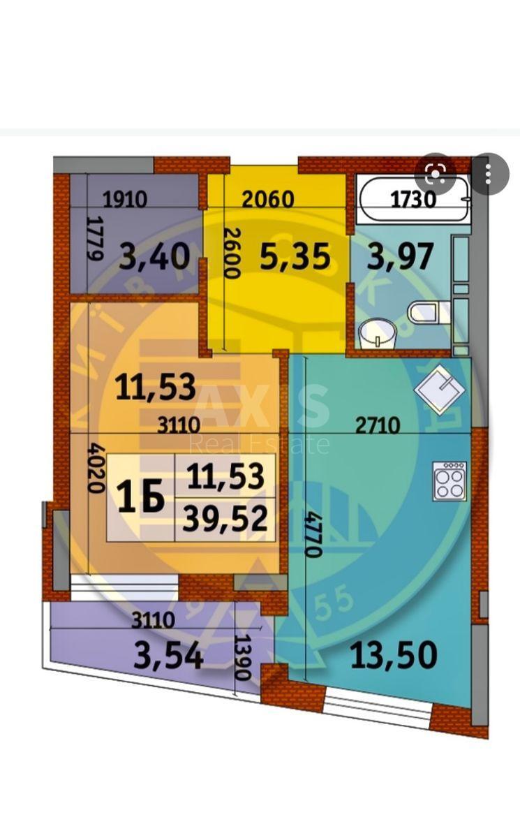 1k apartment vul. Bogatyrs'ka 323