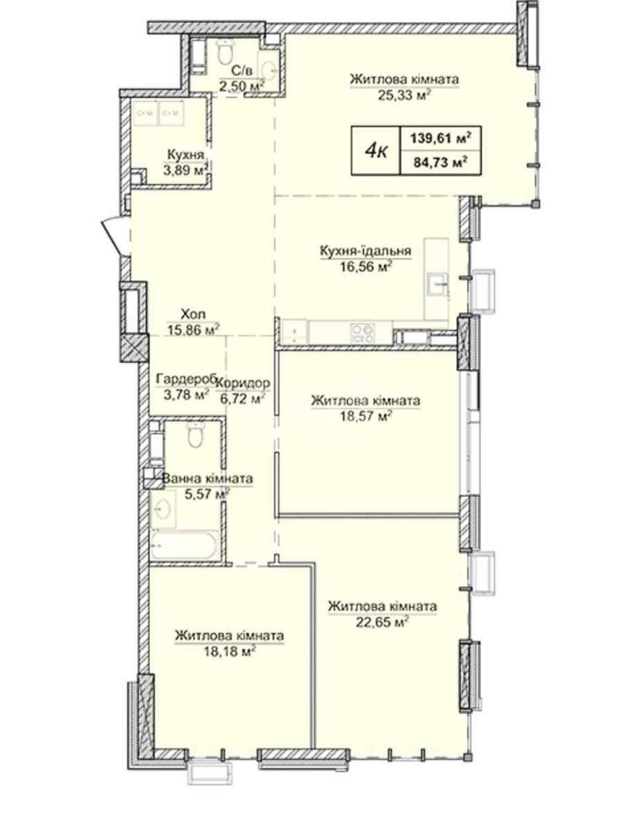 4k apartment vul. Dragomyrova Myhajla 18590770