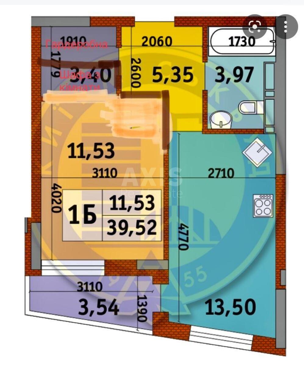 1k apartment vul. Bogatyrs'ka 324