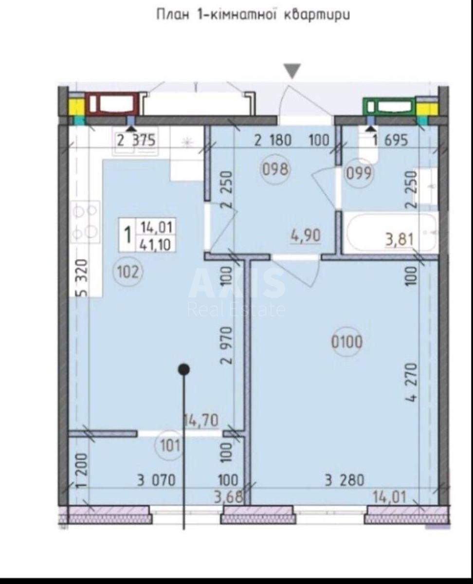 1k apartment vul. Myhajla Maksymovycha 28Е6