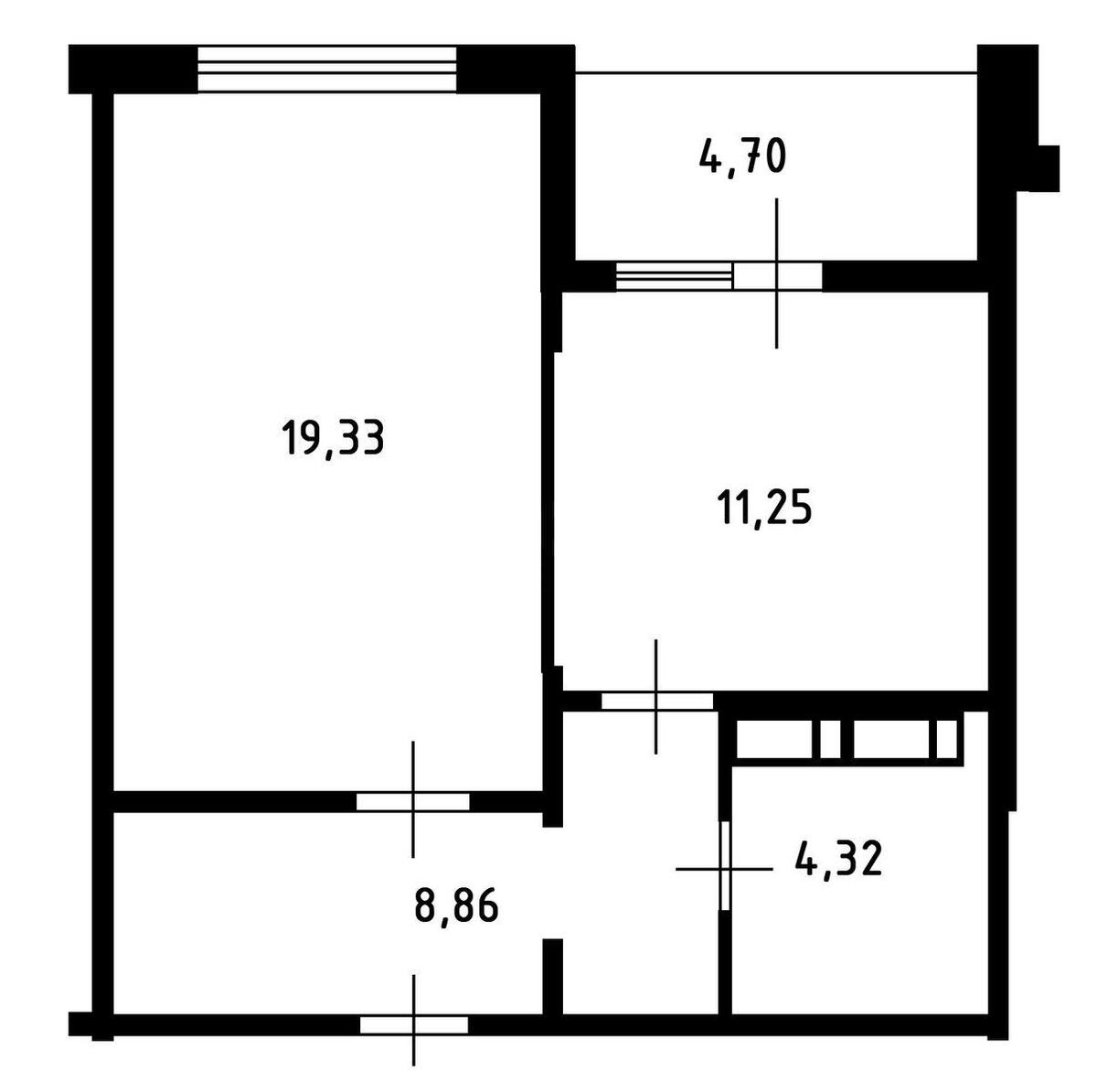 1k apartment vul. Revuc'kogo 54Б7
